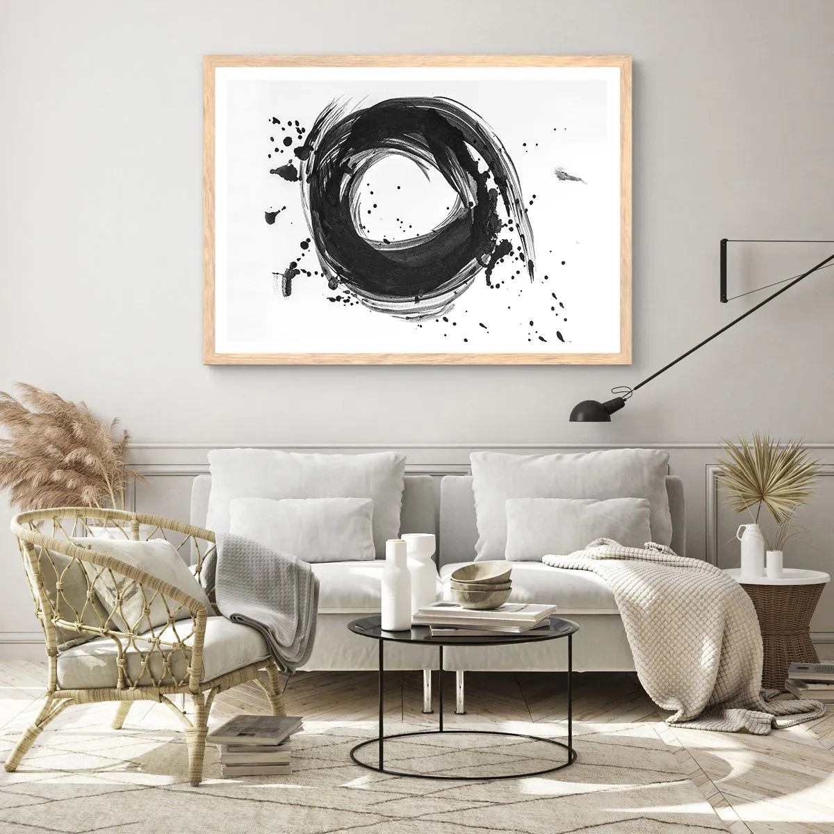 Poster in light oak frame - Whirl of Creation - 91x61 cm