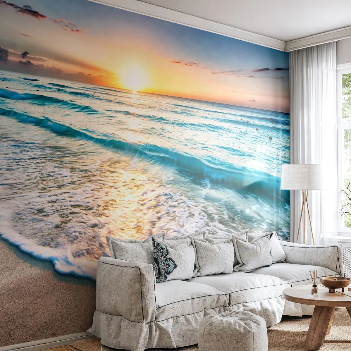 Photo Wallpaper Standard Eco - Sunset View - Landscape, Beach, Sunset - 400x280 cm