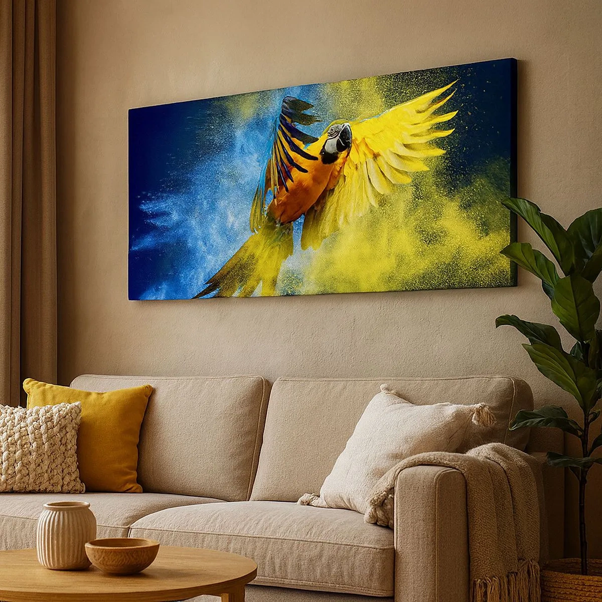 Canvas picture - In Blue and Gold Dust - 100x40 cm