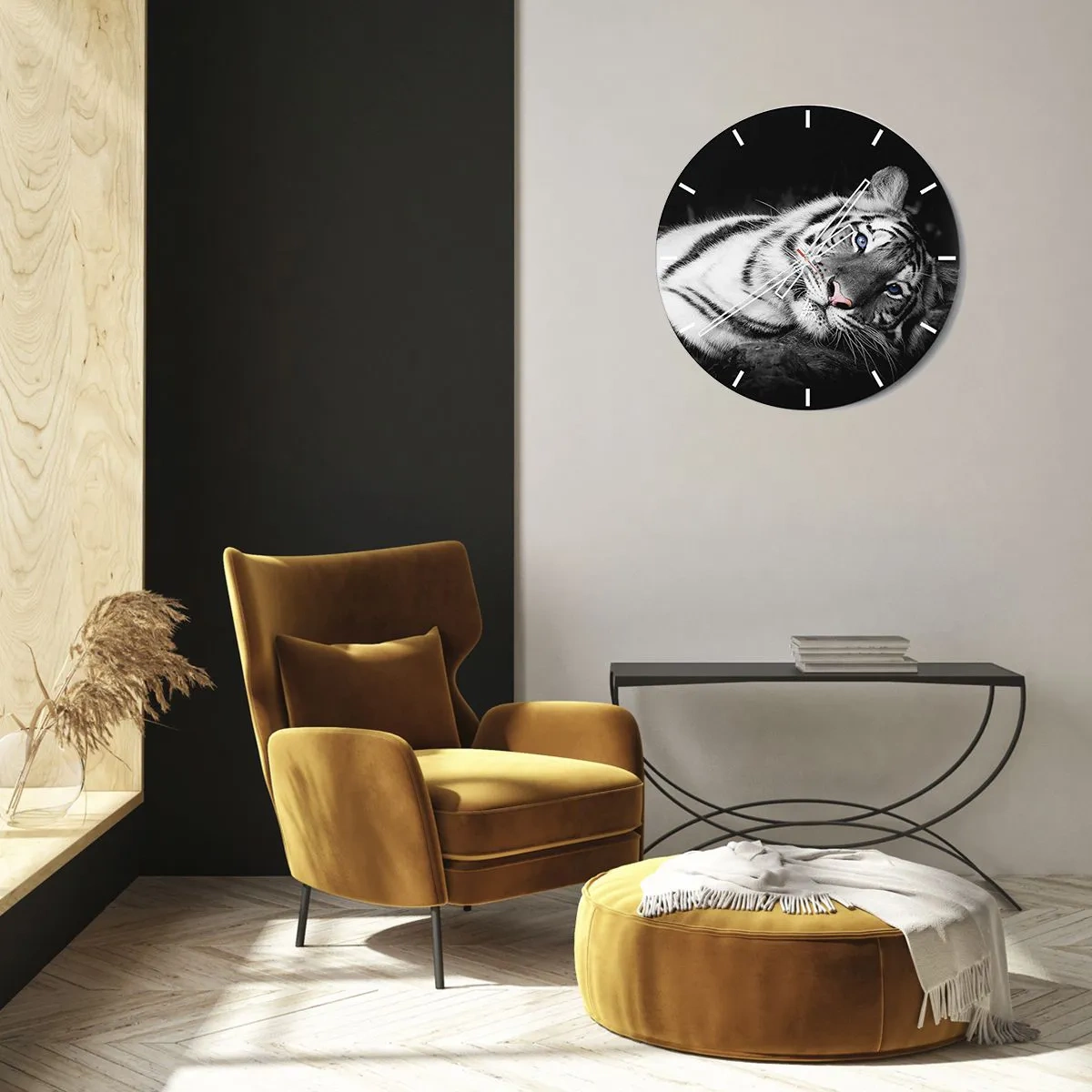 Wall clock - Clock on glass - Wilderness and Calm - 40x40 cm