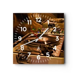 Wall clock - Clock on glass - Can You Feel that Power? - 30x30 cm