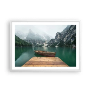 Poster in white frmae - Boat Found Solitude - 70x50 cm