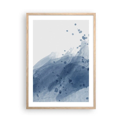 Poster in light oak frame - Blue Tulle - 50x70 cm