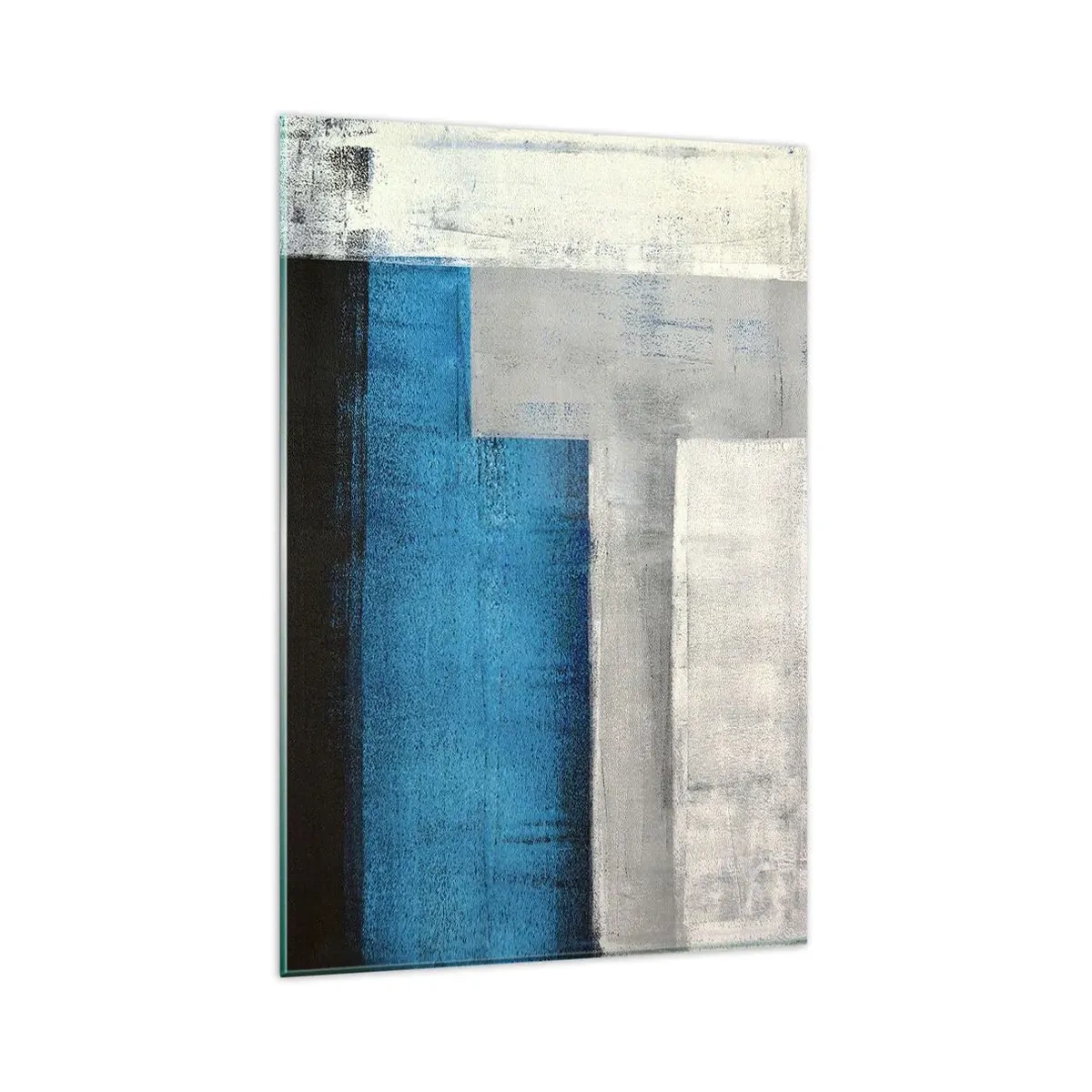 Glass picture - Poetic Composition of Blue and Grey - 80x120 cm