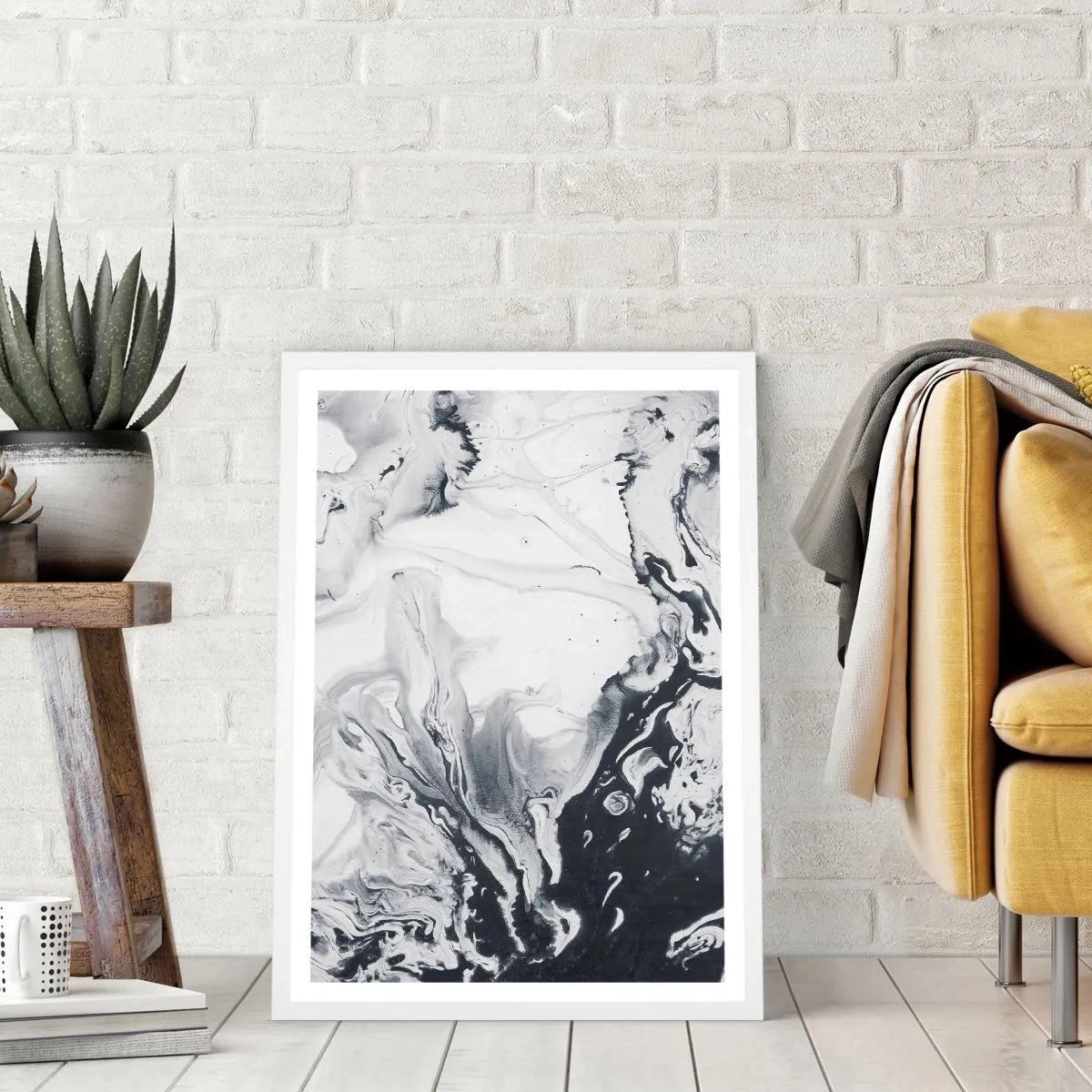 Poster in white frmae - Earth's Interior - 40x50 cm