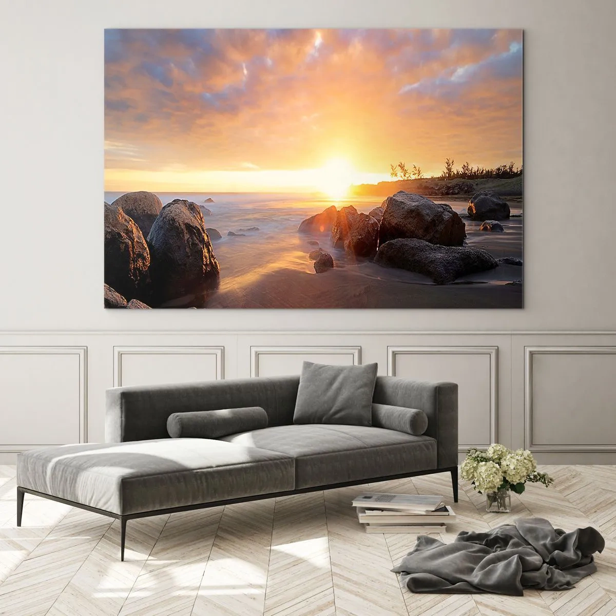 Glass picture - Shiny Breeze of the Evening - 120x80 cm