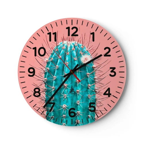 Wall clock - Clock on glass - Just Look - 30x30 cm