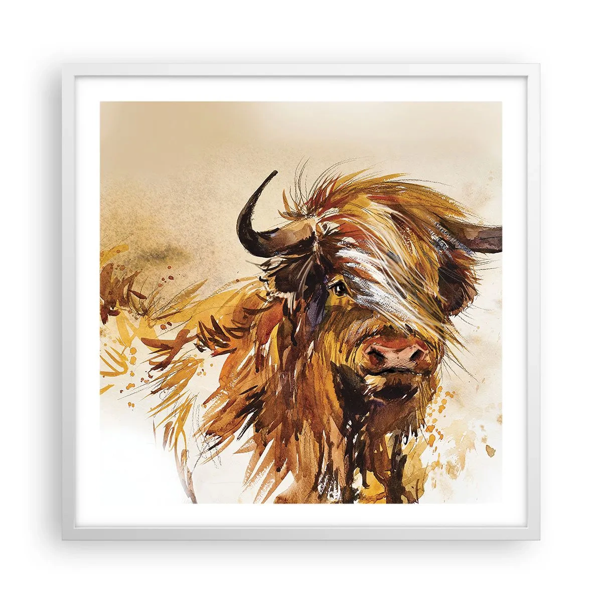 Poster in white frmae - Pride of a Hunter - 60x60 cm