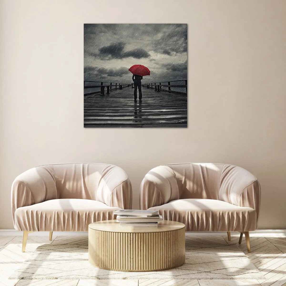 Glass picture - Don't Mind the Rain - 50x50 cm