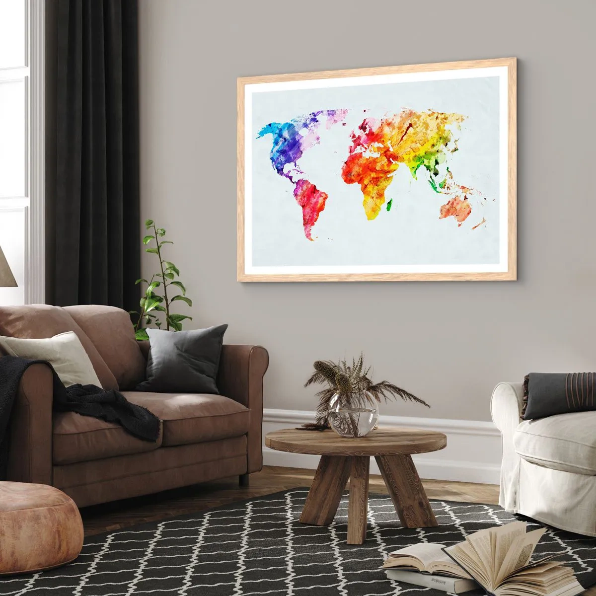 Poster in light oak frame - All Colours of Light - 50x40 cm
