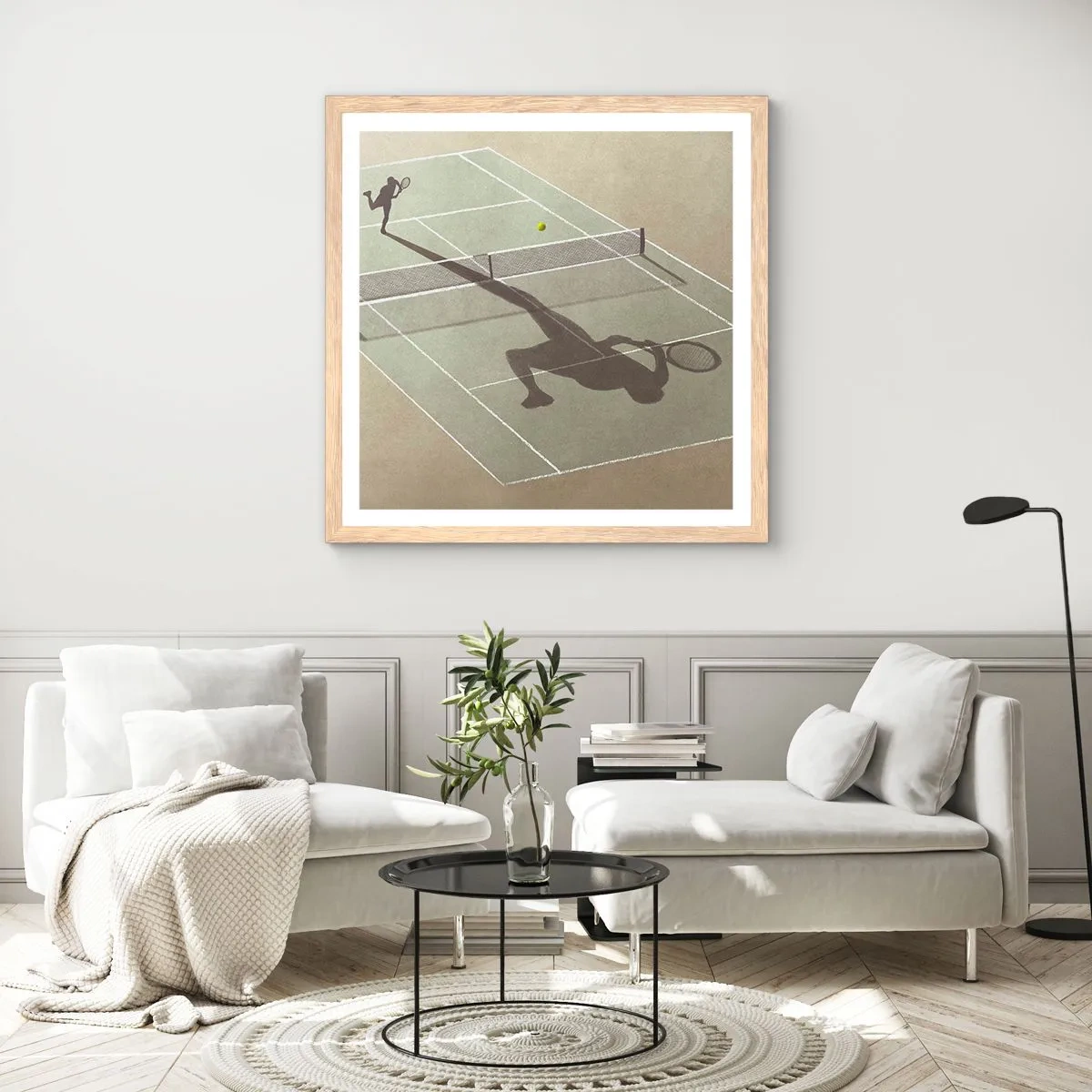 Poster in light oak frame - Overcoming Yourself - 40x40 cm