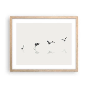 Poster in light oak frame - Four Simple Steps - 50x40 cm