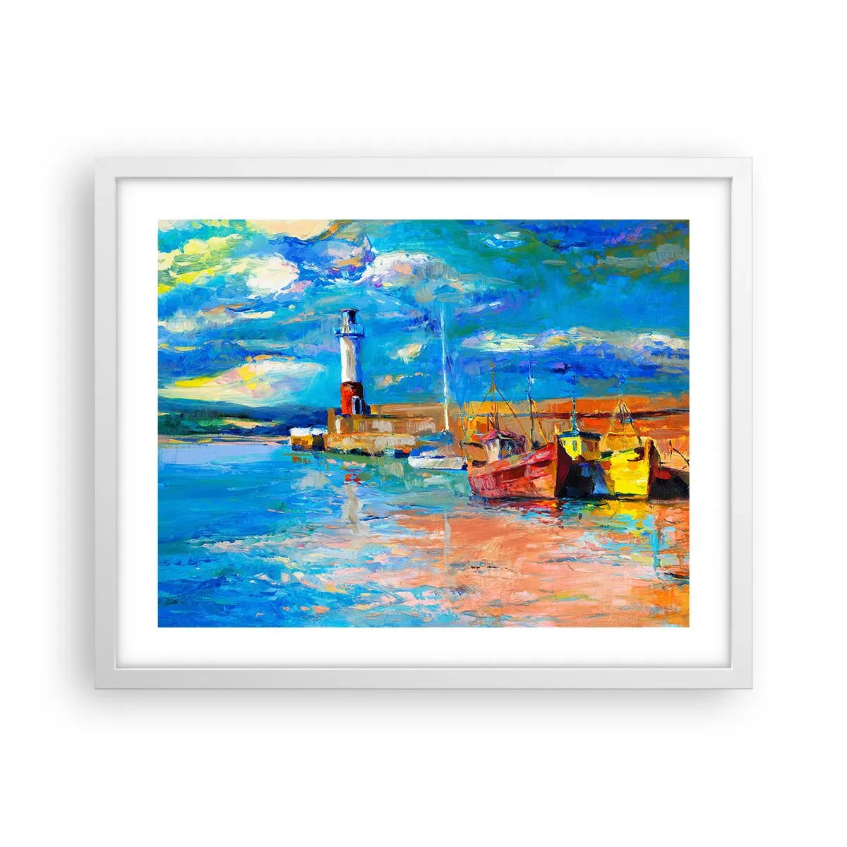 Poster in white frmae - Afternoon in a Rainbow Bay - 50x40 cm