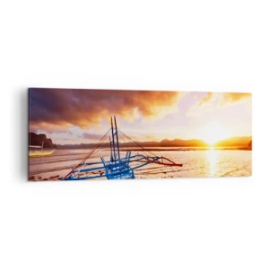 Canvas picture - After a Long Day, Stretching on the Sand - 140x50 cm