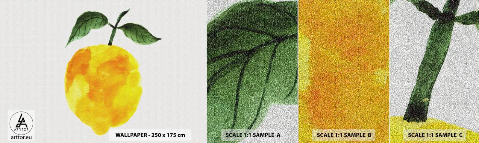 Photo Wallpaper Sample Premium Sand - How to Get the Taste of the Sun - Lemon, Kitchen, Fruit - 100x30 cm