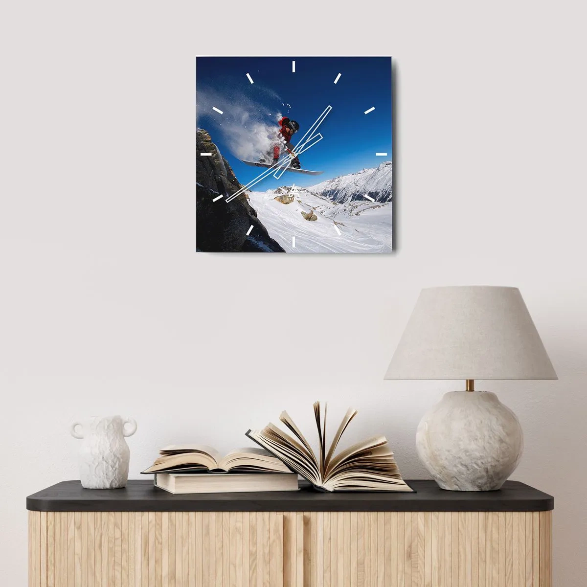 Wall clock - Clock on glass - And You Became Part of Space - 30x30 cm