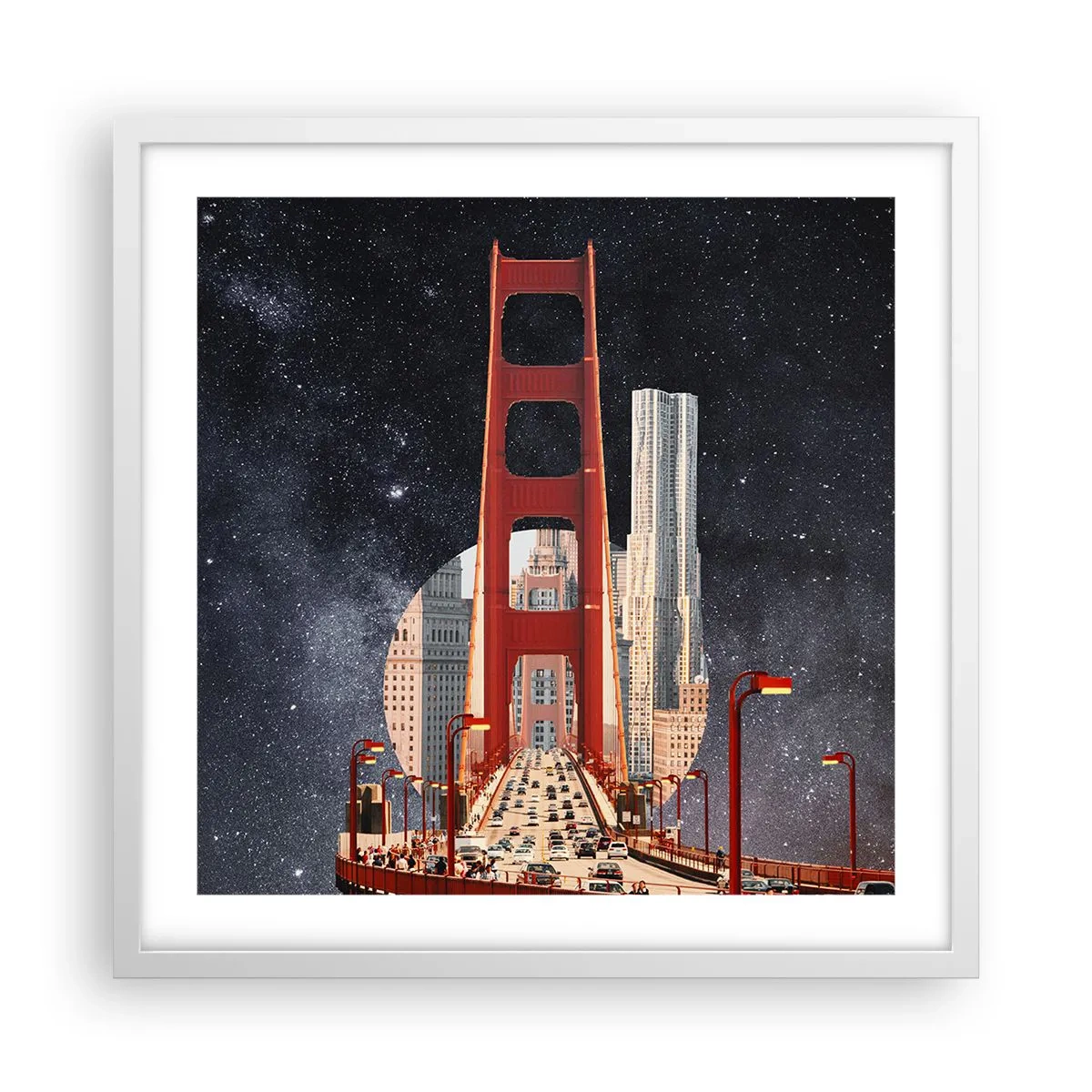 Poster in white frmae - Always in the Centre - 50x50 cm