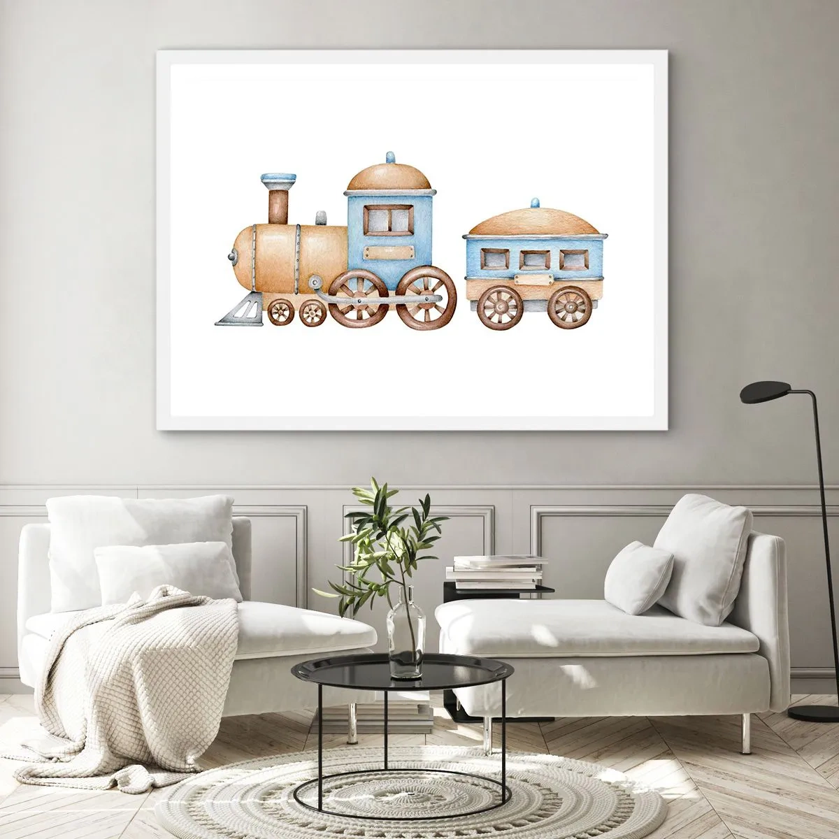 Poster in white frmae - Standing at the Station… - 91x61 cm