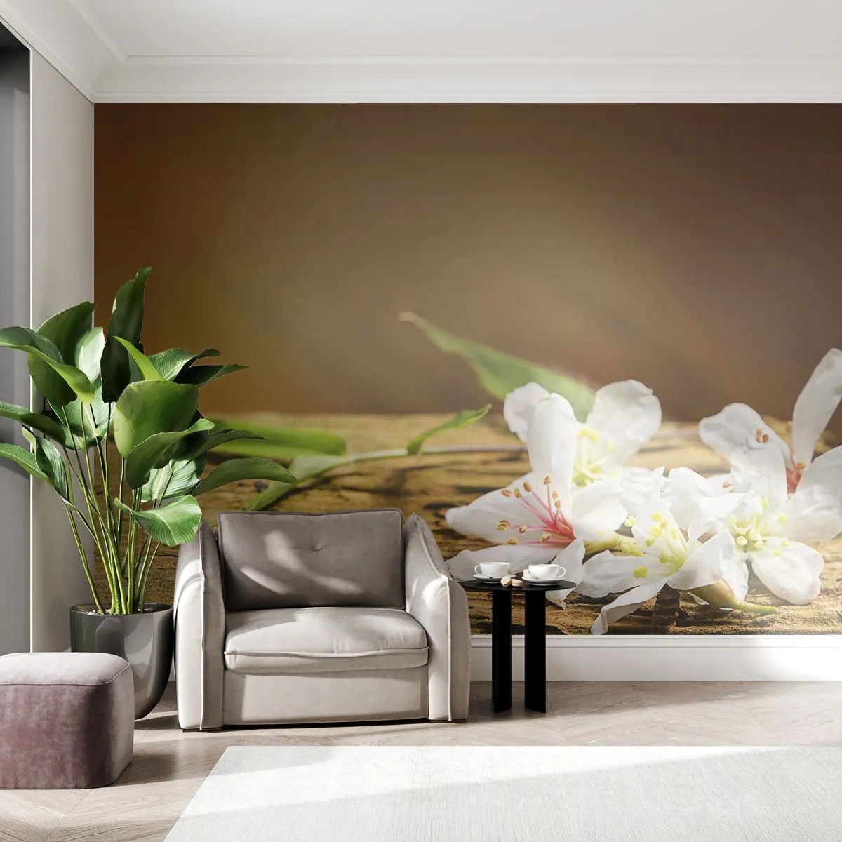 Photo Wallpaper Standard Eco - Innocent Promise - Flowers, Bamboo, Spa - 500x350 cm