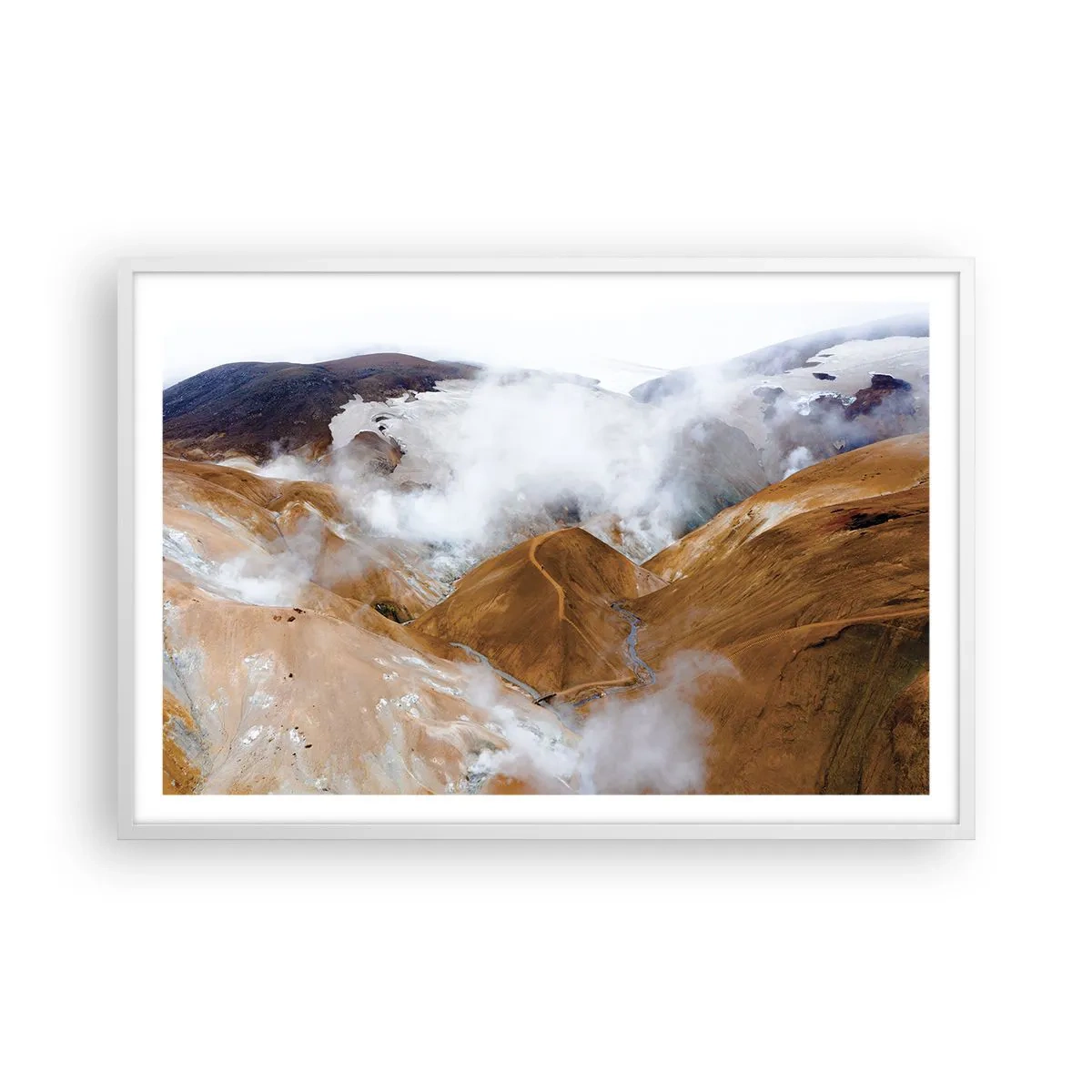Poster in white frmae - Severe Beauty of Iceland - 91x61 cm