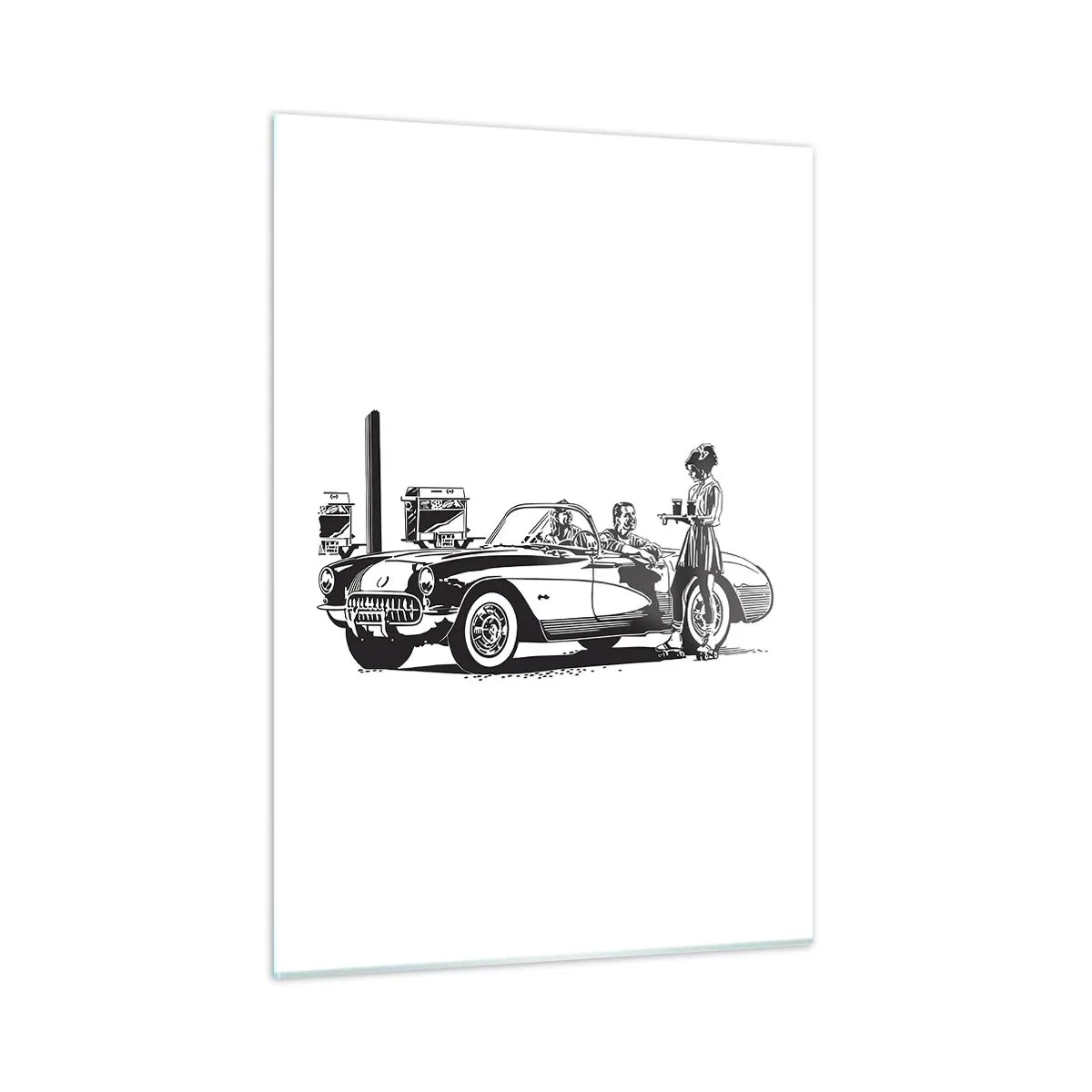 Glass picture - Careless America in the 60-ies - 50x70 cm
