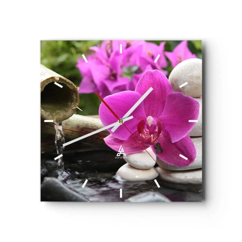 Wall clock - Clock on glass - You Are Already Resting - 30x30 cm