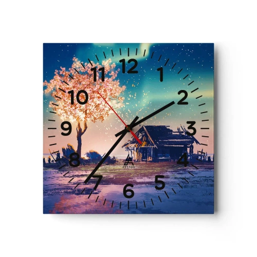 Wall clock - Clock on glass - Nature Does Not Pass Away - 30x30 cm