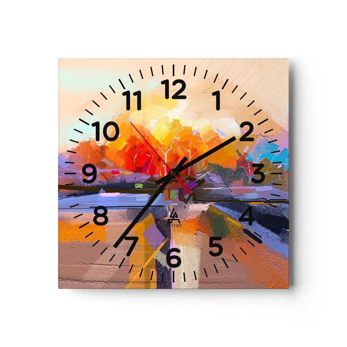 Wall clock - Clock on glass - Autumn Has Arrived - 30x30 cm