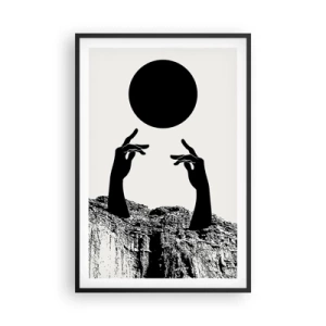 Poster in black frame - Surrealistic Composition: Sun and the Rest - 61x91 cm