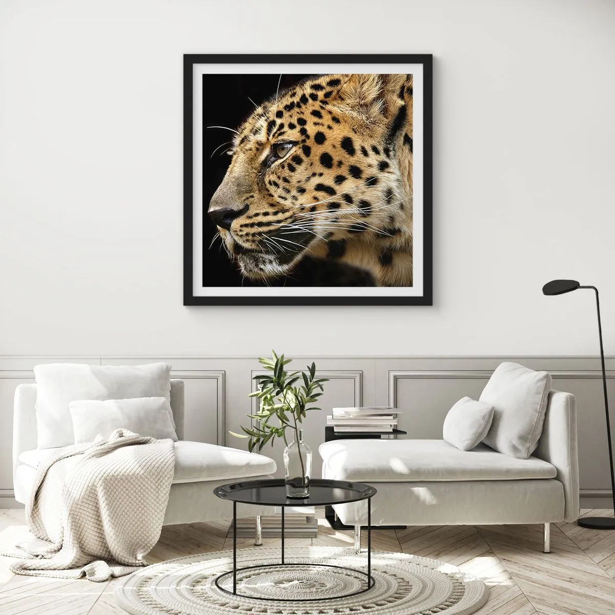 Poster in black frame - Calm, Focused, Ready - 30x30 cm