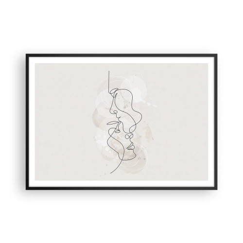 Poster in black frame - Tangled up in an Embrace - 100x70 cm