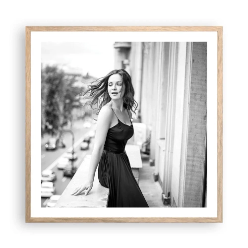 Poster in light oak frame - Certainly a Parisian  - 60x60 cm