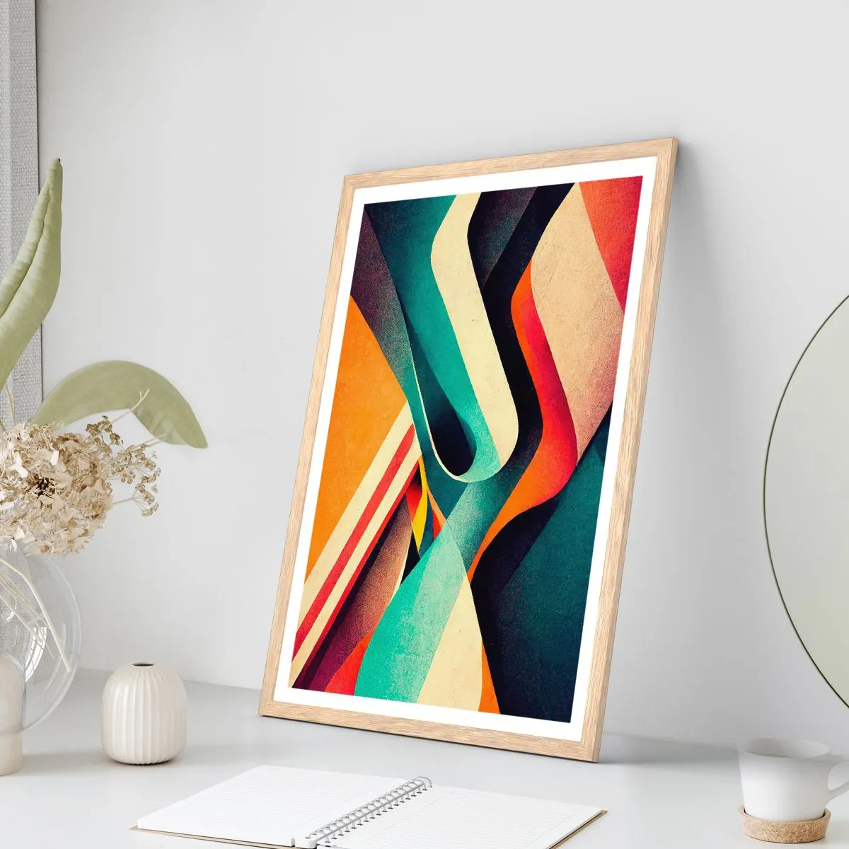 Poster in light oak frame - Intense Composition - 61x91 cm