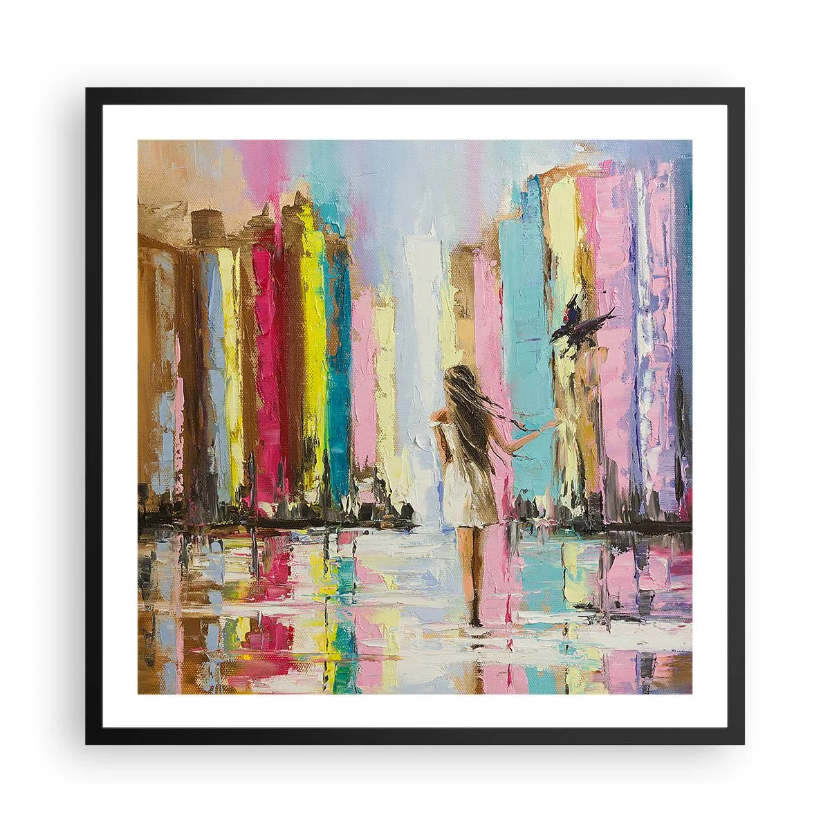 Poster in black frame - Follow Me - 60x60 cm