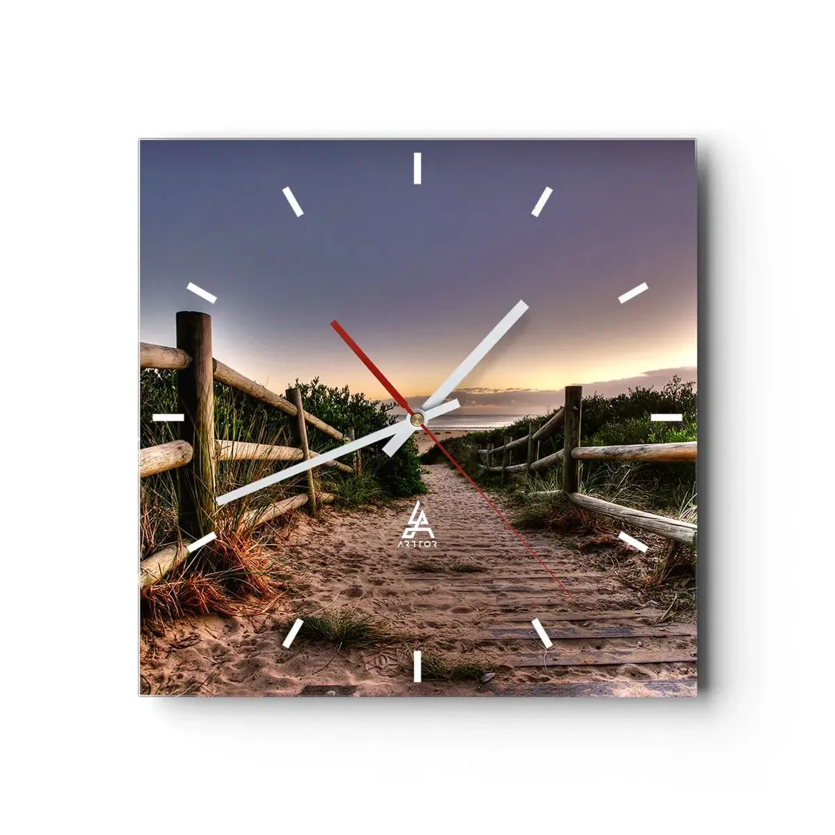 Wall clock - Clock on glass - You Can See the Destination - 40x40 cm