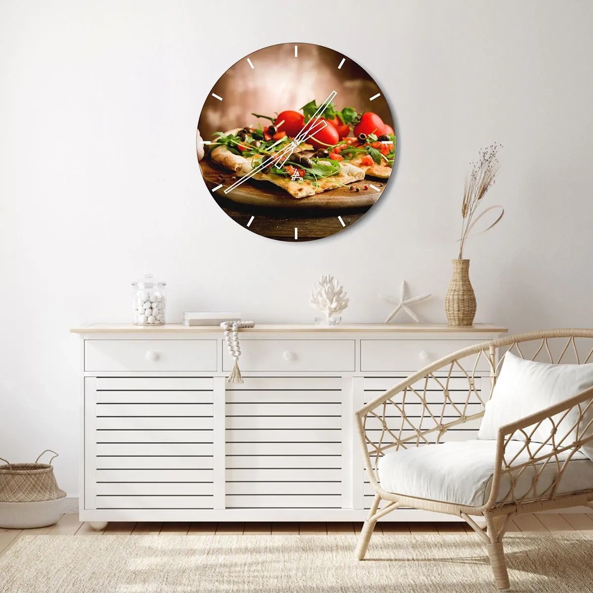 Wall clock - Clock on glass - Straight from the Oven and Garden - 40x40 cm