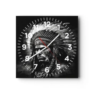 Wall clock - Clock on glass - Chief and Warrior - 40x40 cm