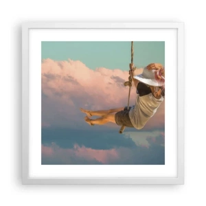 Poster in white frmae - Fun in the Clouds - 40x40 cm