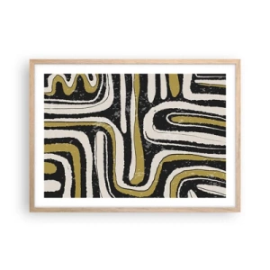 Poster in light oak frame - Compositions: Tracks and Alleys - 70x50 cm