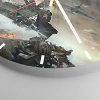 Clock face with lines