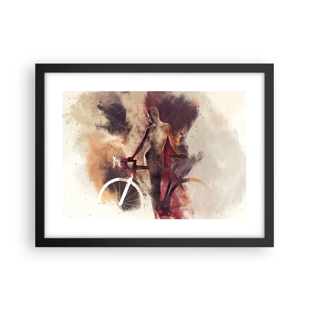 Poster in black frame - Marble Sculpted Biker's Soul - 40x30 cm