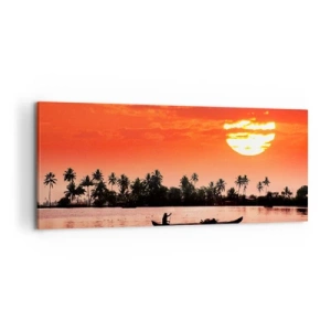 Canvas picture - Peace of the Tropics at Sunset - 120x50 cm