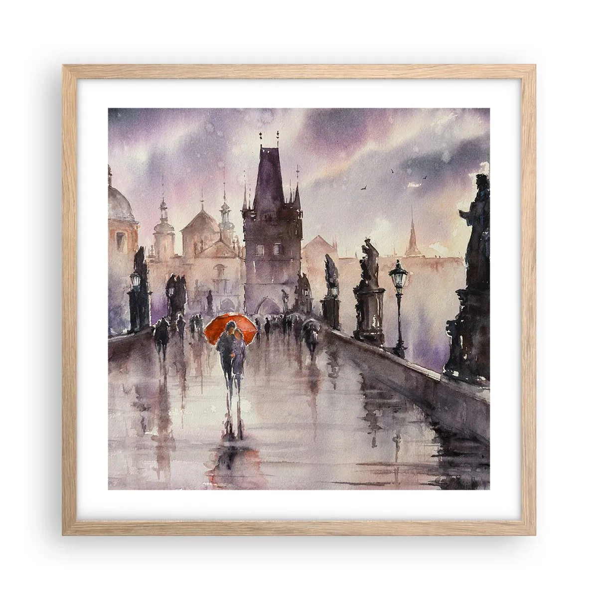 Poster in light oak frame - Peaople Don't Change - 50x50 cm