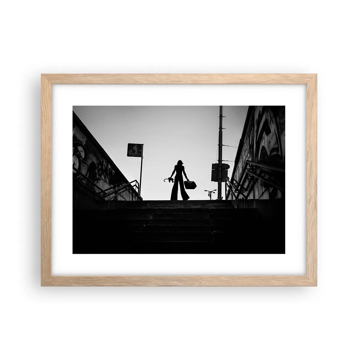 Poster in light oak frame - City Wander - 40x30 cm
