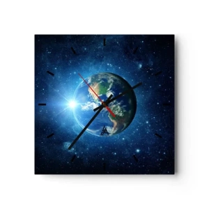 Wall clock - Clock on glass - We Are in Heaven - 30x30 cm