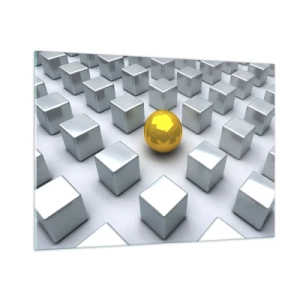 Glass picture - Why Me? Geometric Composition. - 100x70 cm