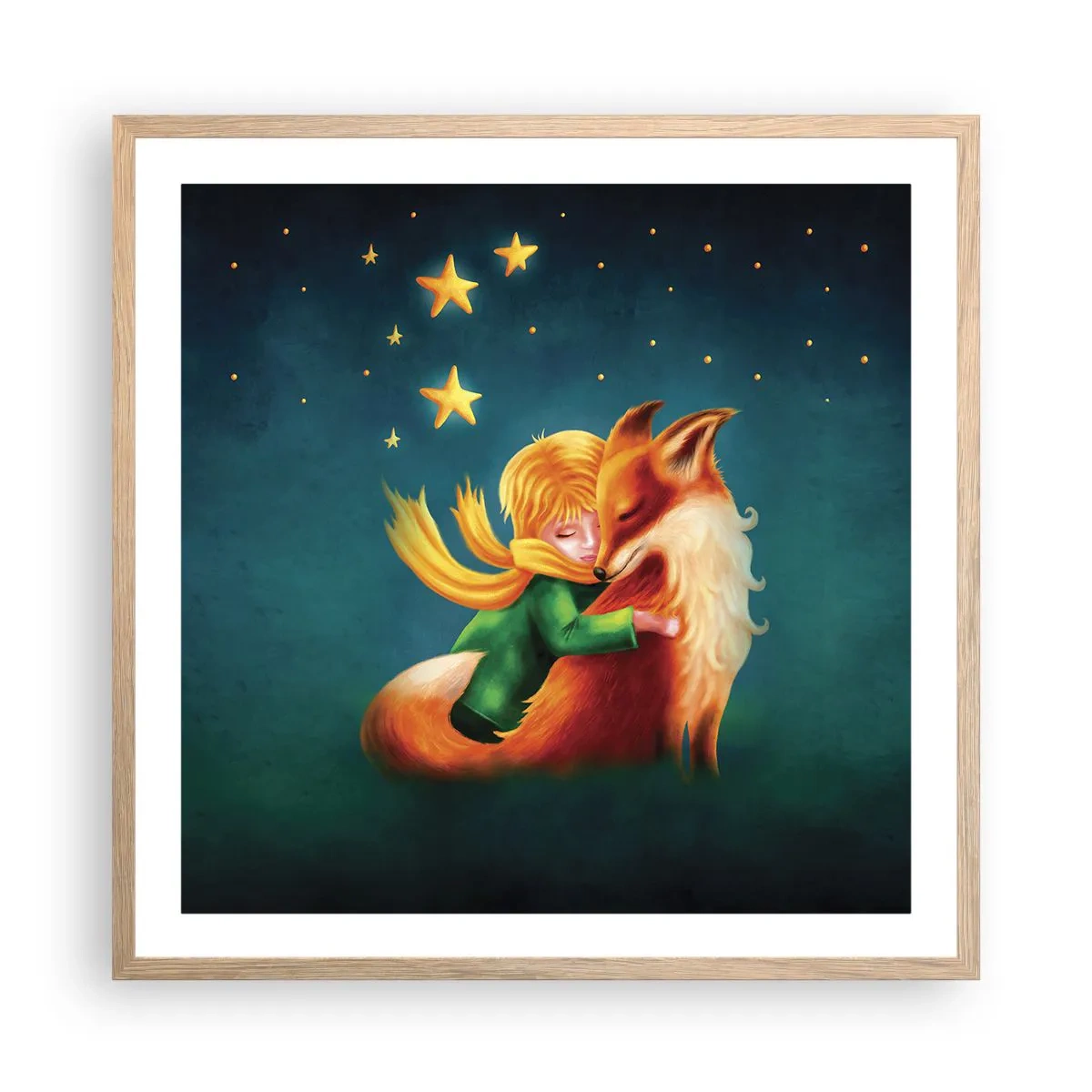 Poster in light oak frame - Little Prince - 60x60 cm