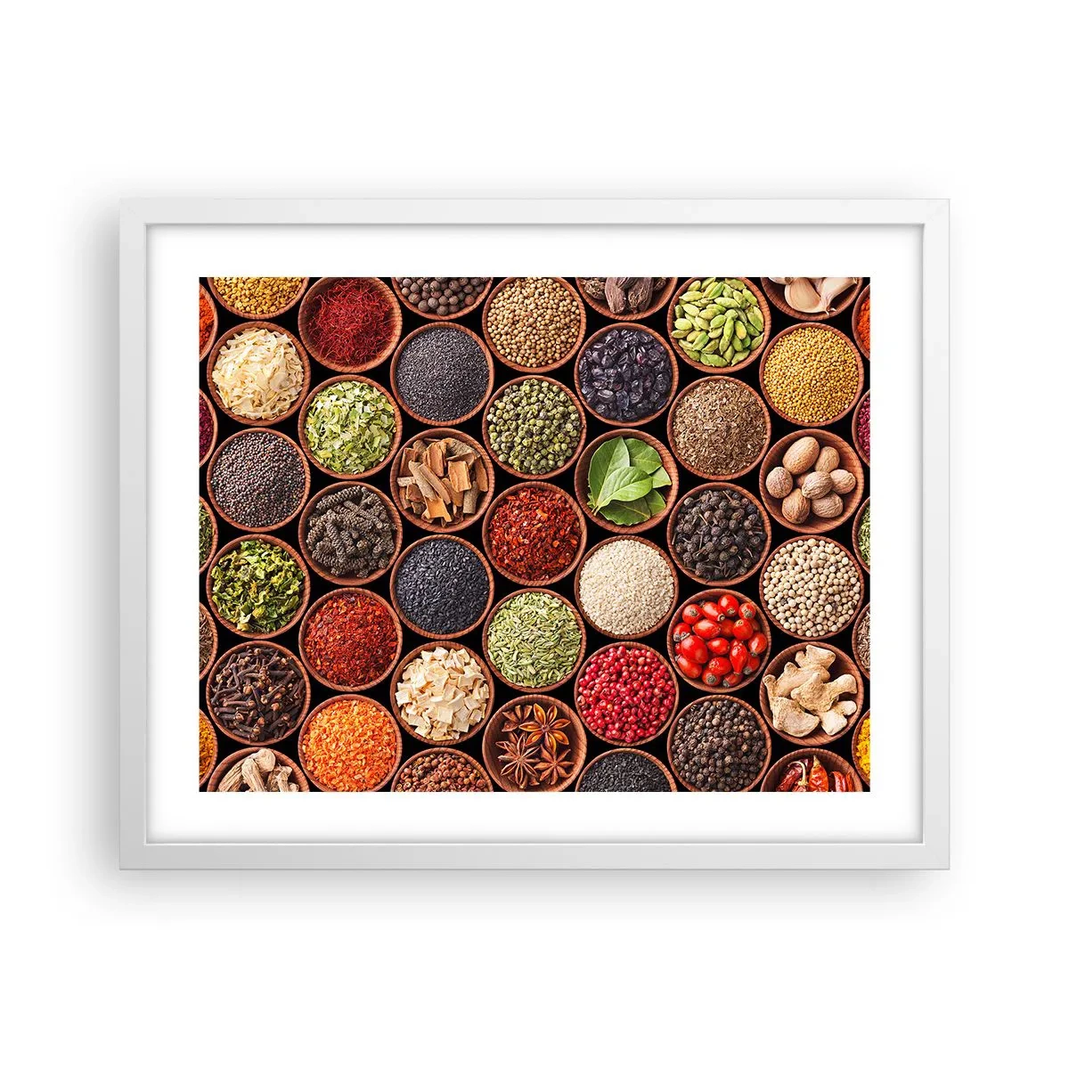 Poster in white frmae - All Flavours of the World - 50x40 cm