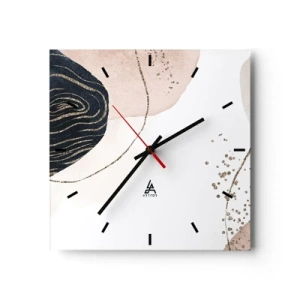 Wall clock - Clock on glass - Everything Flows - 40x40 cm