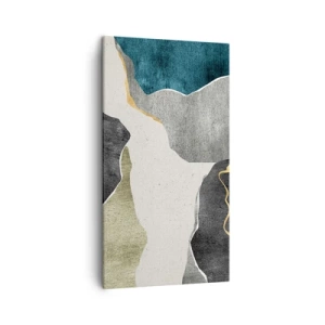 Canvas picture - Mosaic Composition with a Gold Thread - 45x80 cm